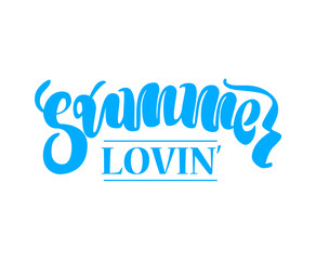 Summer time lettering poster. Vector illustration.