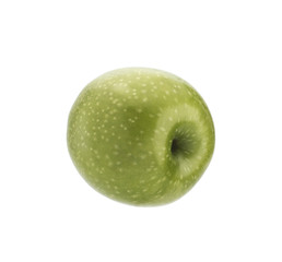 Green apple on a white background