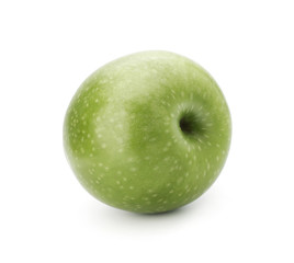 Green apple on a white background