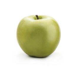 Green apple on a white background