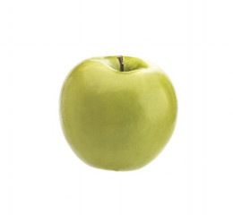 Green apple on a white background