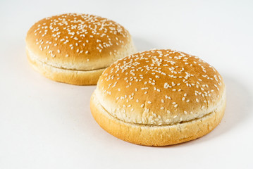 burger bread on white