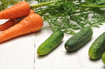 vegetables from the garden on the table