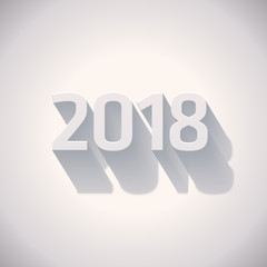Happy New 2018 Year Greetings Card. Vector Illustration with long shadow