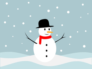 Merry Christmas snow man greeting card