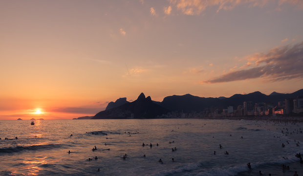 Sunset on the Beach in Rio de Janeiro