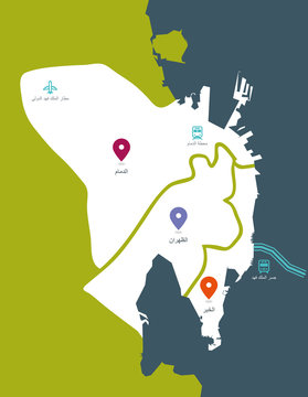 Dammam Metropolitan Area Map In Arabic