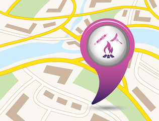 Fototapeta premium Grilled kebab and sausage icon