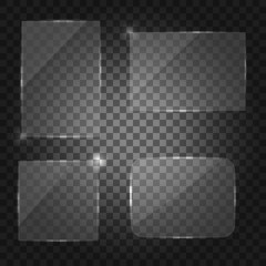 Glass banner set. Abstract vector illlustration