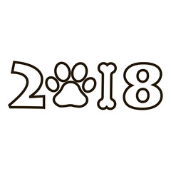 2018 inscription. Dog style