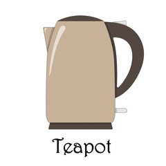 Color vector illustration of the teapot.