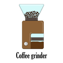 Color vector illustration of the coffee grinder.