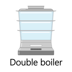 Color vector illustration of the double boiler.