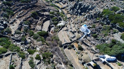 Grèce Cyclades île de Sifnos Kastro vu du ciel
