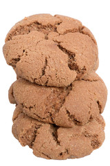 Appetizing chocolate chip cookies isolated