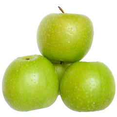 Green apple heap isolated