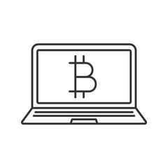 Bitcoin digital wallet linear icon