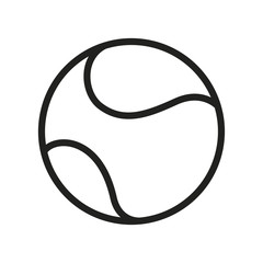 Tennis Ball Minimal Flat Line Outline Stroke Icon Pictogram Symbol