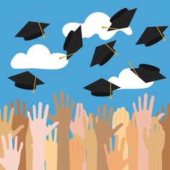 high school graduation.vector illustration