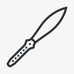 Knife Dagger Minimal Flat Line Outline Stroke Icon Pictogram Symbol