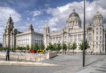 Obraz premium The Three Graces in Liverpool, UK