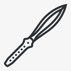 Knife Dagger Minimal Flat Line Outline Stroke Icon Pictogram Symbol