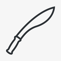 Machete Knife Dagger Minimal Flat Line Outline Stroke Icon Pictogram Symbol