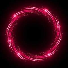 Abstract neon light effect on black background. Vector Illustration