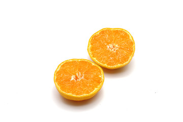 Orange on white background.