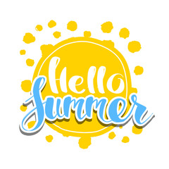 Hello Summer on color circle.