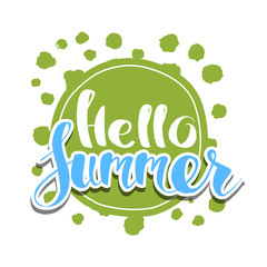 Hello Summer on color circle.