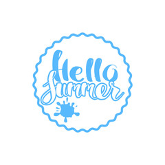 Hello Summer on color circle.