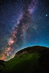 船上山の屏風岩と天の川