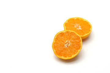 Orange on white background.