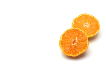 Orange on white background.