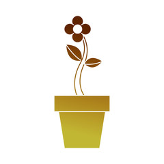 potted flower natural plant decoration vector illustration