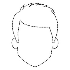 young man head avatar character vector illustration design