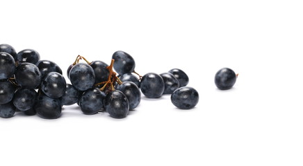 Dark grapes, isolated on white background