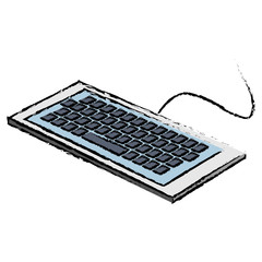 keyboard computer isometric icon vector illustration design