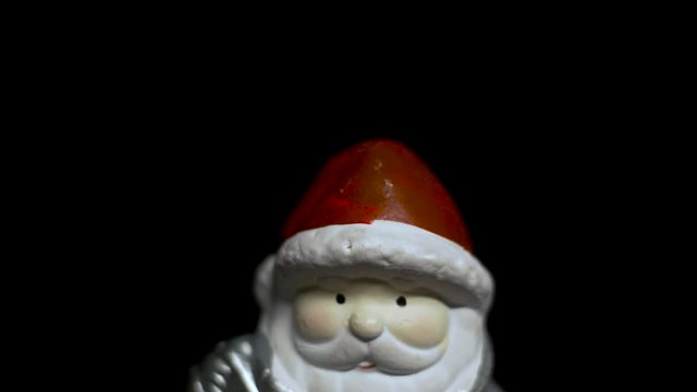 Santa Claus panning reveal isolated background for Christmas