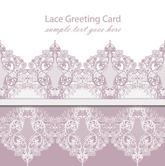 Vintage lace background Vector with handmade ornaments pink