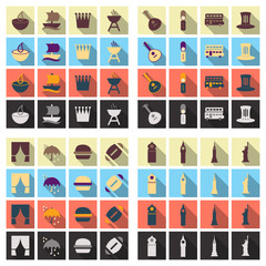 Travel symbols and Tourism signs, vector illustration