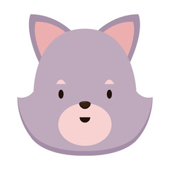 Cute cat head cartoon icon vector illustration graphic design