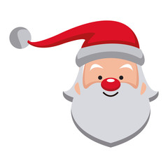 Santa claus funny face cartoon icon vector illustration graphic design