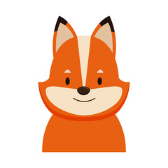 Cute fox head cartoon icon vector illustration graphic design