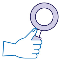 hand with magnifying glass isolated icon vector illustration design