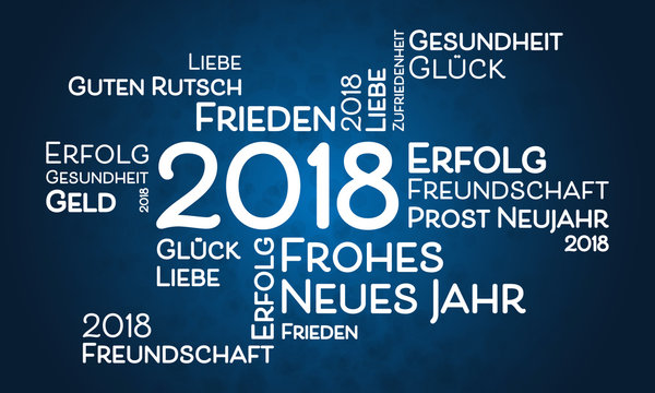 Silvester 2018 Schrift - Blau