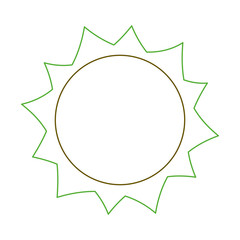sun hot weather day sky natural vector illustration green line