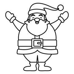 Funny santa claus cartoon icon vector illustration graphic design