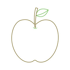 apple fruit fresh food health icon vector illustration green line